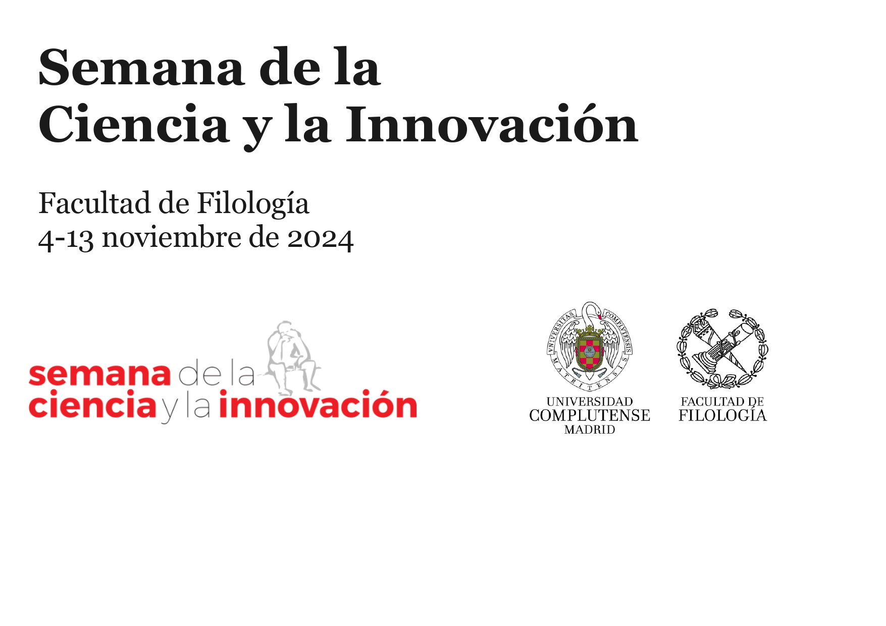 Semana de la Ciencia y la Innovación en Filología (4-13 de noviembre)